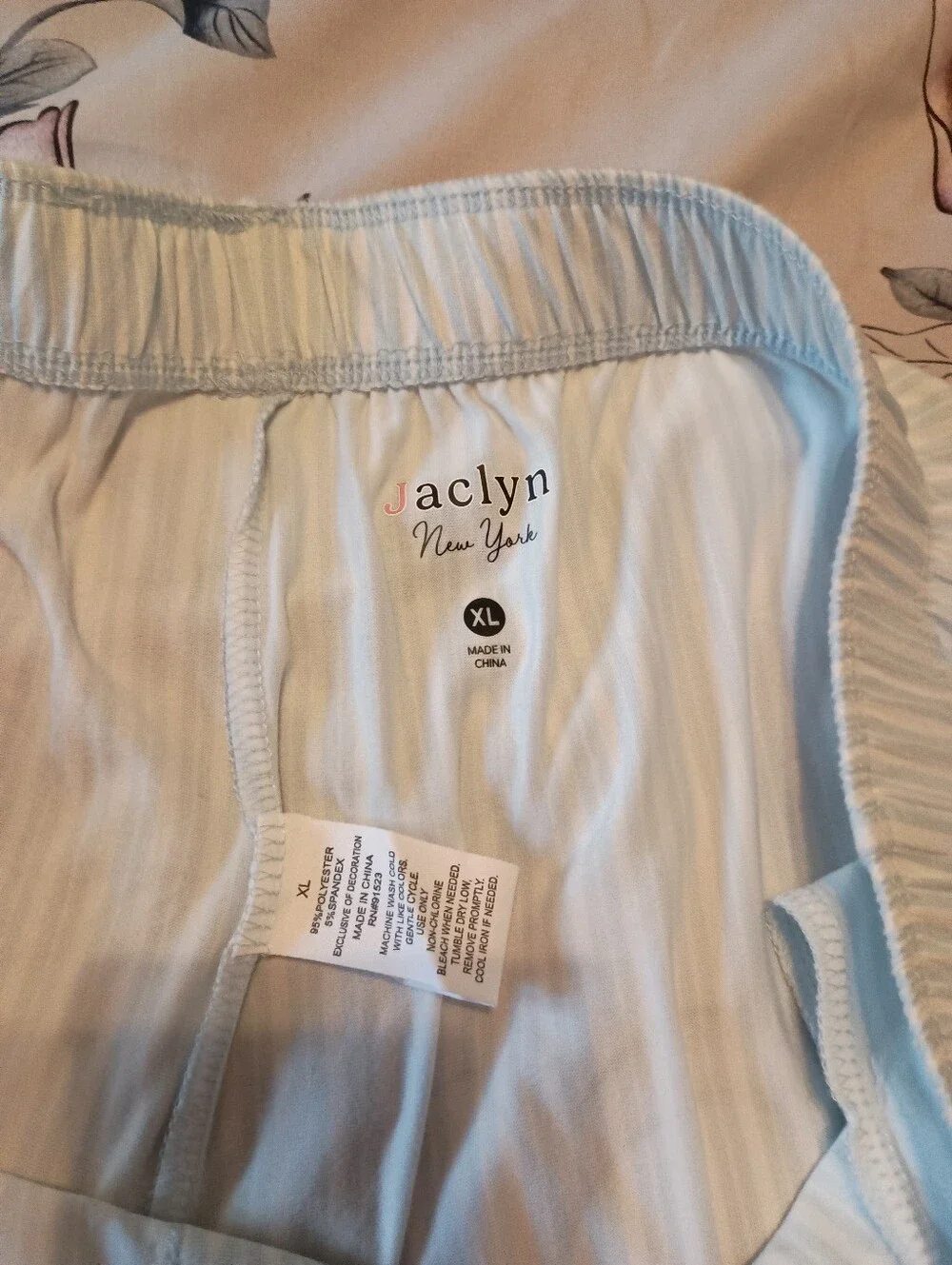 3/$10🌟 NWOT Jaclyn New York Light Blue White Striped Pajama PJ Boxer Shorts XL